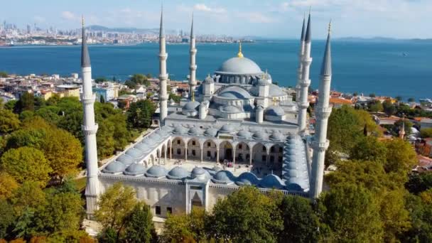 Hagia Sophia Und Blaue Moschee Sultanahmet Viertel Von Istanbul Türkei — Stockvideo