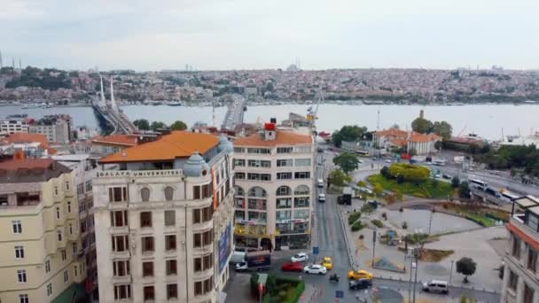 Вид Стамбул Босфор Вид Воздуха Старый Город Стамбула Районы Каракой — стоковое видео