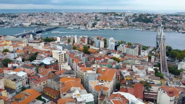 Drone View Istanbul Bósforo Vista Aérea Cidade Velha Istambul Distritos — Vídeo de Stock