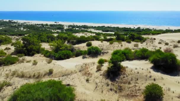 Krásná Patara Písečná Pláž Modrým Mořem Kalkan Antalya Turecko Pohled — Stock video