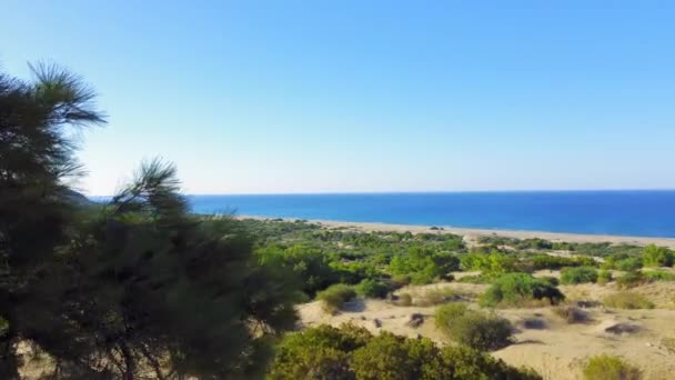 Antalya Kalkan Mavi Denizi Ile Patara Nın Güzel Kumlu Plajı — Stok video