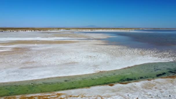 Widok Drona Martwego Jeziora Tuz Turcji Krajobraz Jest Jak Księżycu — Wideo stockowe