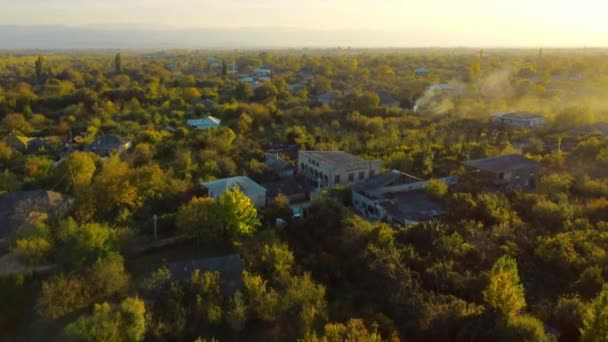 Panoramiczny Widok Drone Air Village Gruzji Średniowieczne Kamienne Wieże Tle — Wideo stockowe