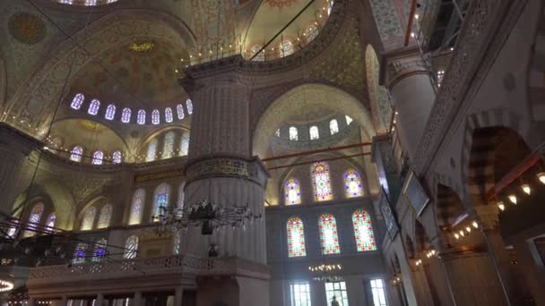 Σταμβουλ Τουρκια Σεπτεμβριου 2023 Εσωτερικό Μπλε Τζαμί Σουλτάν Αχμέντ Τζαμί — Αρχείο Βίντεο