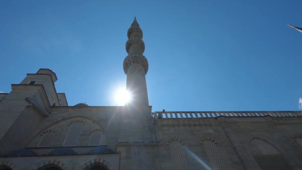 Estambul Turquía Mezquita Azul Sultanahmet Cami Rayos Sol Cenit Saliendo — Vídeos de Stock