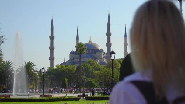 Tambul Turquia Setembro 2023 Mesquita Hagia Sophia Manhã Fundo Céu — Vídeo de Stock