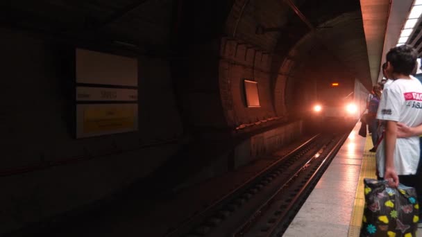 Istanbul Turkey Wrzesień 2023 Podziemny Transport Pasażerski Stambule Metro Pociąg — Wideo stockowe