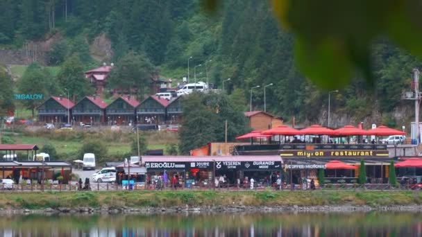 Trabzon Turkiye Septiembre 2023 Vista Del Lago Natural Uzungol Las — Vídeos de Stock