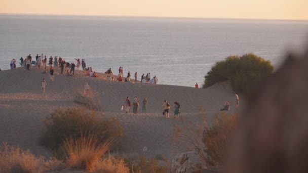 Патара Туркий Сентября 2023 Большое Количество Туристов Фотографируют Пляже Патры — стоковое видео