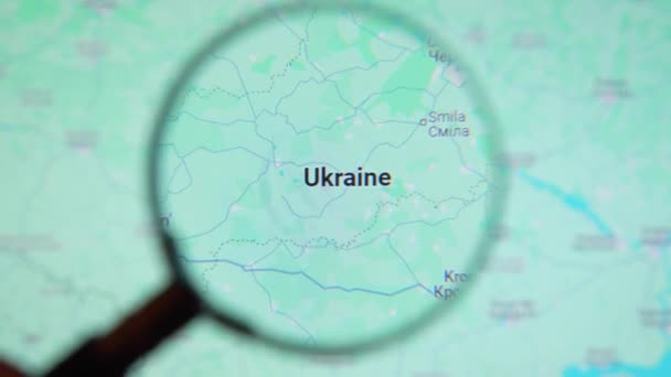 Batumi Georgia Enero 2024 Ucrania Través Lupa Pantalla Google Earth — Vídeos de Stock