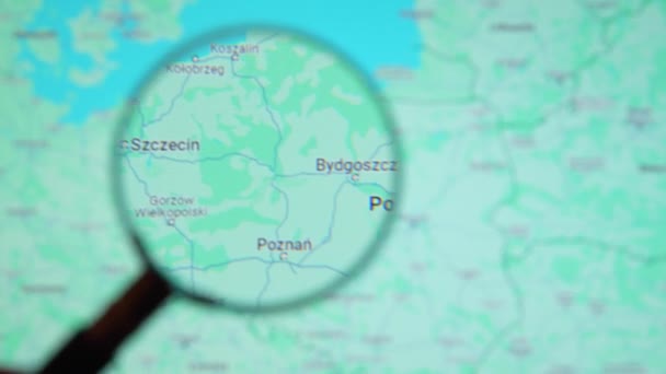 Batumi Georgia Června 2024 Polsko Varšava Přes Lupu Google Earth — Stock video