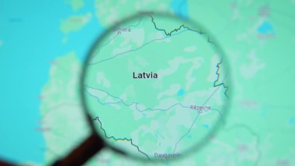 Μπατουμη Γεωργια Ιανουαριου 2024 Λετονία Ρίγα Μέσω Μεγεθυντικού Φακού Στην — Αρχείο Βίντεο