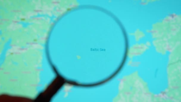 Batumi Georgia Janeiro 2024 Mar Báltico Através Lupa Tela Google — Vídeo de Stock