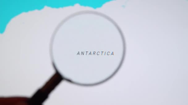 Batumi Georgien Januar 2024 Antarktis Materie Durch Lupe Auf Google — Stockvideo