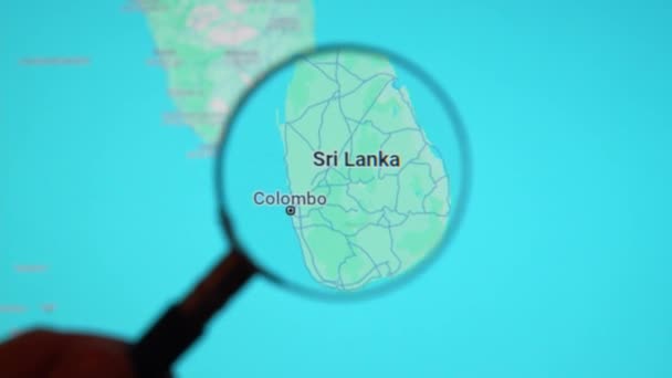 Batumi Georgia Enero 2024 Sri Lanka Colombo Través Lupa Pantalla — Vídeos de Stock