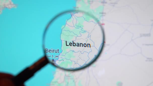 Batumi Georgie Janvier 2024 Liban Beyrouth Grâce Loupe Sur Écran — Video