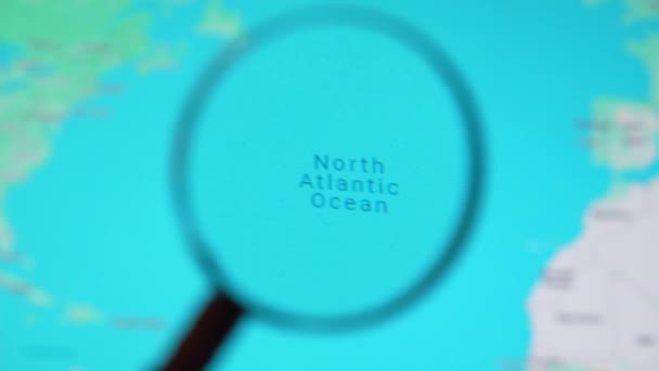 Batumi Georgia Januari 2024 Noord Atlantische Oceaan Door Vergrootglas Google — Stockvideo