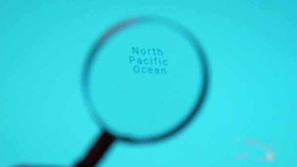 Batumi Georgia January 2024 North Pacific Ocean Sea Magnifying Glass — Stock Video