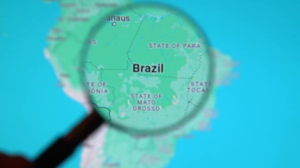 Μπατουμη Γεωργια Ιανουαριου 2024 Βραζιλία Μέσω Μεγεθυντικού Φακού Στην Οθόνη — Αρχείο Βίντεο