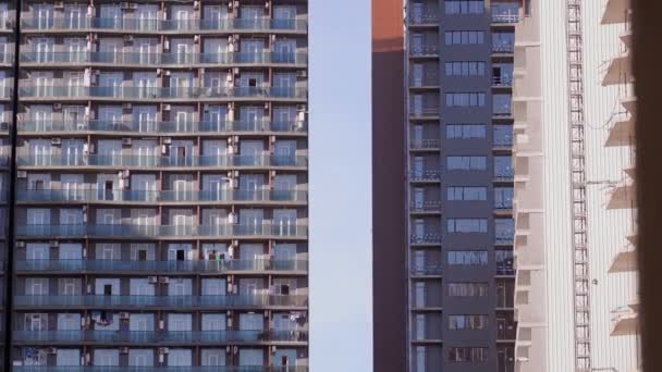 Moderne Flatgebouwen Bouw Van Nieuwe Vertrekken Gebouw Moderne Appartementen Met — Stockvideo