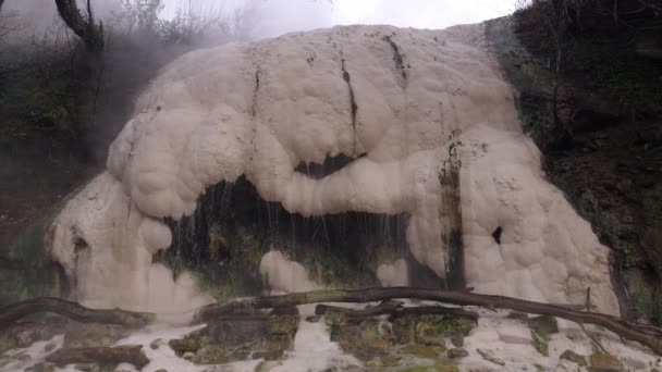 Потрясающее Извержение Гейсира Посреди Дикой Природы Популярное Туристическое Направление Грузии — стоковое видео