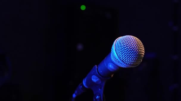Microfone Condensador Estúdio Isolado Cor Preta Microfone Estúdio Estúdio Gravação — Vídeo de Stock