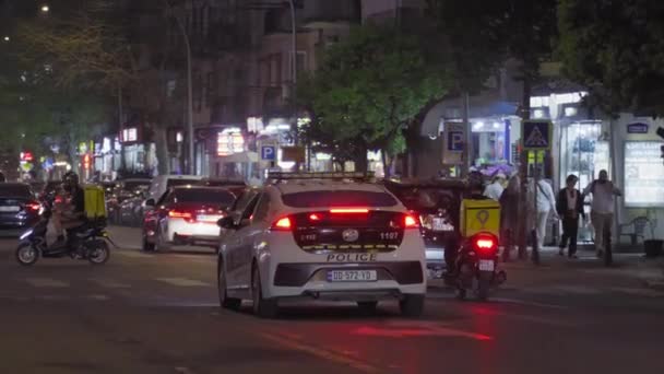 Batumi Georgia April 2024 Police Car City Georgian Police Patrol — стоковое видео