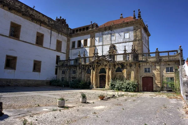 Coimbra Portugal Augustus 2022 Ornate Buitenkant Van Het Klooster Santa — Stockfoto