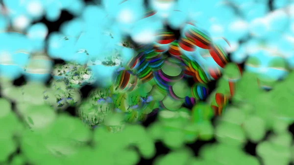 Bublinky Rainbow Abstrakt Pozadí Digitální Vykreslování — Stock fotografie