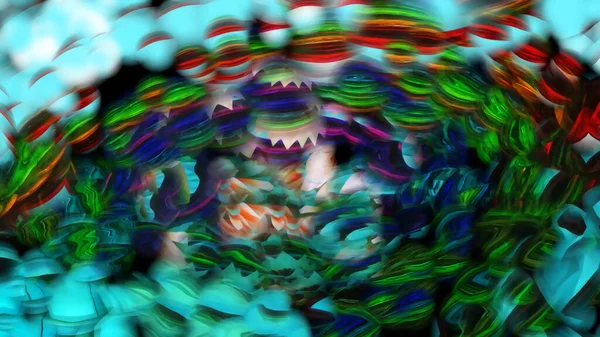 Bubbly Rainbow Abstract Background Renderização Digital — Fotografia de Stock