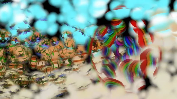 Bubble Rainbow Абстрактний Фон Цифрове Рендерингу — стокове фото