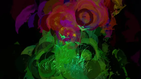 红花植物数码渲染 — 图库照片