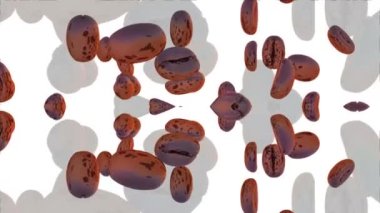 3D Rendering Coffee Beans in Motion