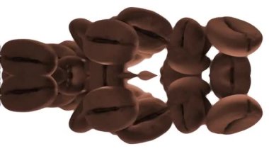 Coffee Beans in Motion Digital Rendering