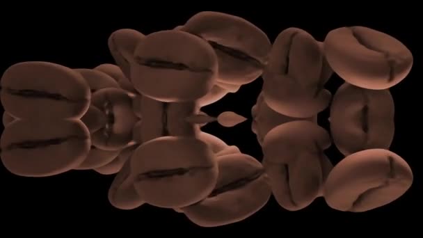 Coffee Beans Motion Digital Rendering — Stok video