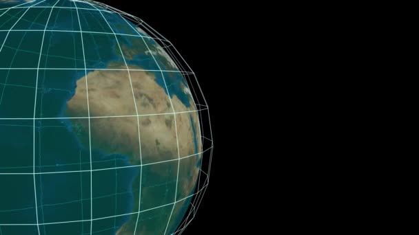 Planète Terre Tournage Rendu Numérique Avec Fond Transparent — Video