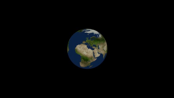 Πλανήτης Περιστρεφόμενη Ψηφιακή Απόδοση Διαφανές Φόντο — Αρχείο Βίντεο