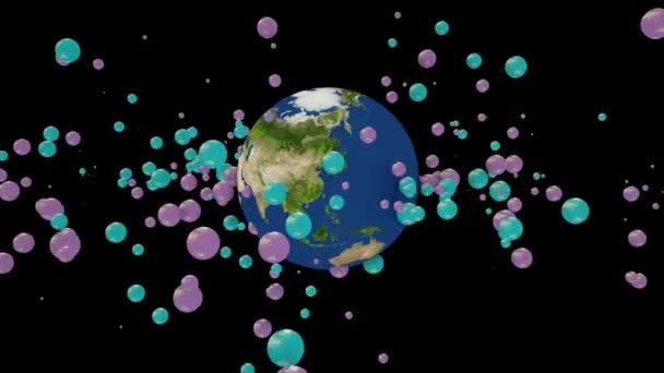 Planet Earth Spinning Digital Rendering Fundal Transparent — Videoclip de stoc