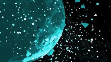 Kaya Parçacıkları Dünya 'ya çarpıyor 3D görüntüleme