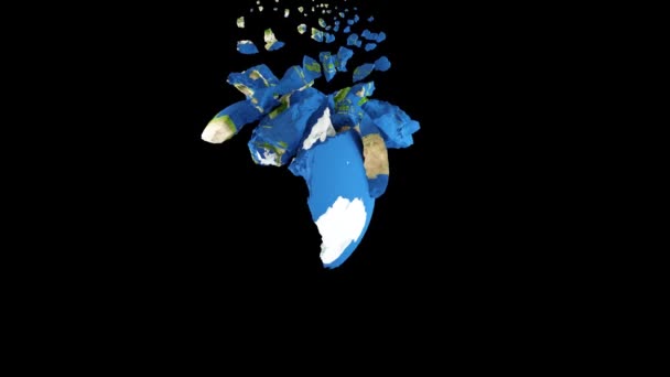Streszczenie Earth Globe Piece Rendering — Wideo stockowe