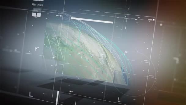 Business Background Earth Connectivity Rendering — Stock Video