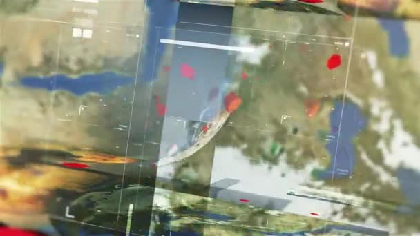 地球を打つ岩の破片3Dレンダリング — ストック動画