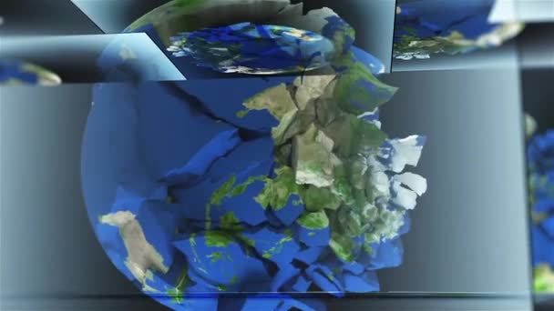 Abstract Earth Globe Stukken Rendering — Stockvideo