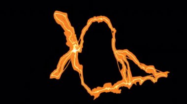 Şeffaf Arkaplan ile Soyut Parlak Çizgiler Dijital Hazırlama