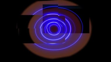 Soyut Neon Parlayan Dönen Disk Dijital Hazırlama