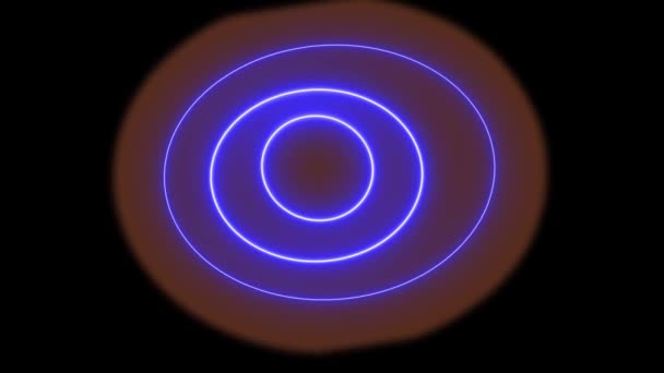 Abstrakt Neon Glowing Rotating Disc Digital Rendering — Stock video
