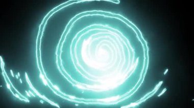 Soyut Neon Parlayan Dönen Disk Dijital Hazırlama