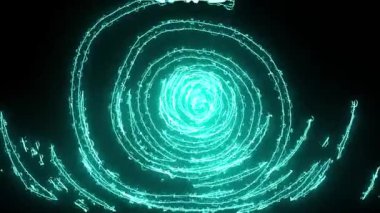 Soyut Neon Parlayan Dönen Disk Dijital Hazırlama