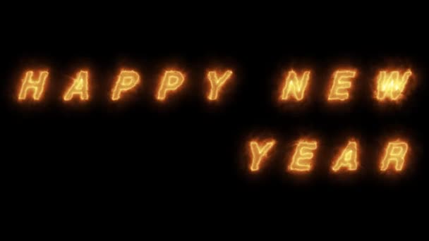 New Year Wishes Glowing Typography Digital Rendering — Stock video