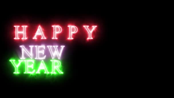 New Year Wishes Glowing Typography Digital Rendering — Stock video